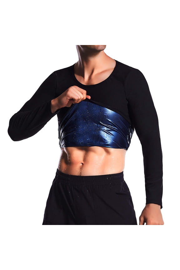 Sauna Shirt for Men Workout Sports Sweat Suit Long Sleeve T-Shirt Body Shaper Shirts