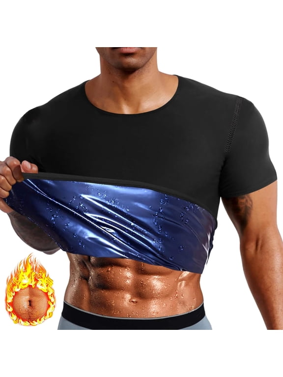Sauna Suit for Men Sweat Shirt Workout Sports Fitness Compression T-Shirt Body Shaper