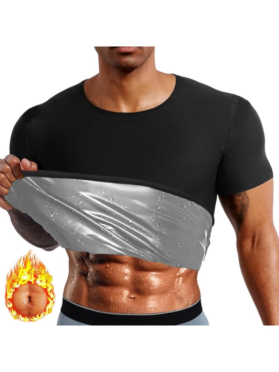 Sauna Suit for Men Sweat Shirt Workout Sports Fitness Compression T-Shirt Body Shaper