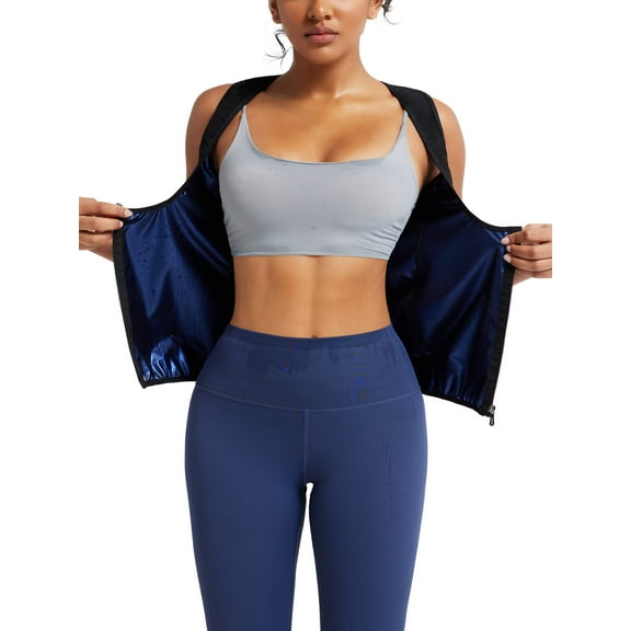 ANYFIT WEAR Sauna Suit for Women Waist Trainer Vest Sweat Tank Top Body Shaper with Zipper