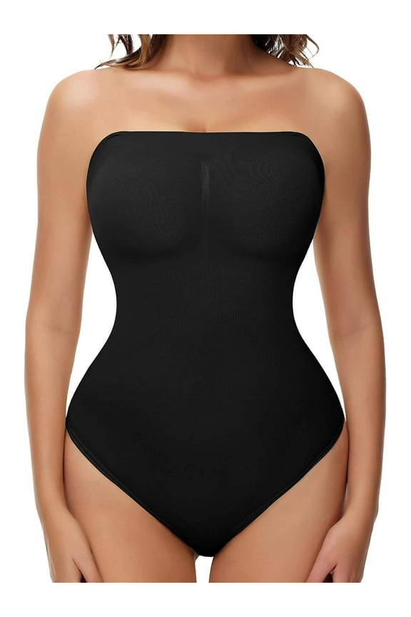 Strapless Shapewear Bodysuit for Women Tummy Control Waist Slimming Butt Lifter Body Shaper