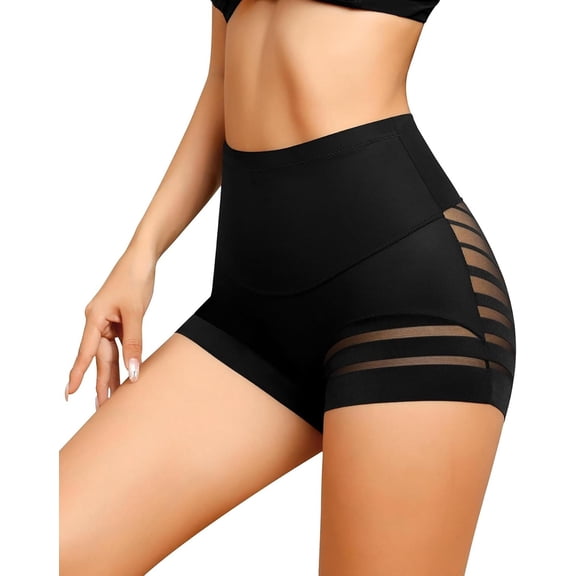 ANYFIT WEAR Tummy Control Shapewear Underwear for Women Seamless Shaping Mid Waisted Panties Slimming Stripe Lace Panty