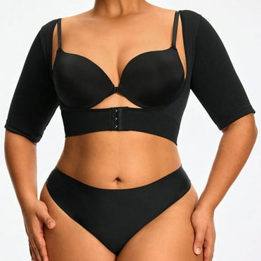 ANYFIT WEAR Women Plus Size Shapewear Upper Arm Shaper Short Sleeve Body Slimmer Compression Top