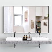 ANYHI 60*36 Oversized Modern Rectangle Bathroom Mirror with Balck Frame Decorative Large Wall Mirrors for Bathroom Living Room Bedroom Vertical or Horizontal Wall Mounted mirror with Aluminum Frame