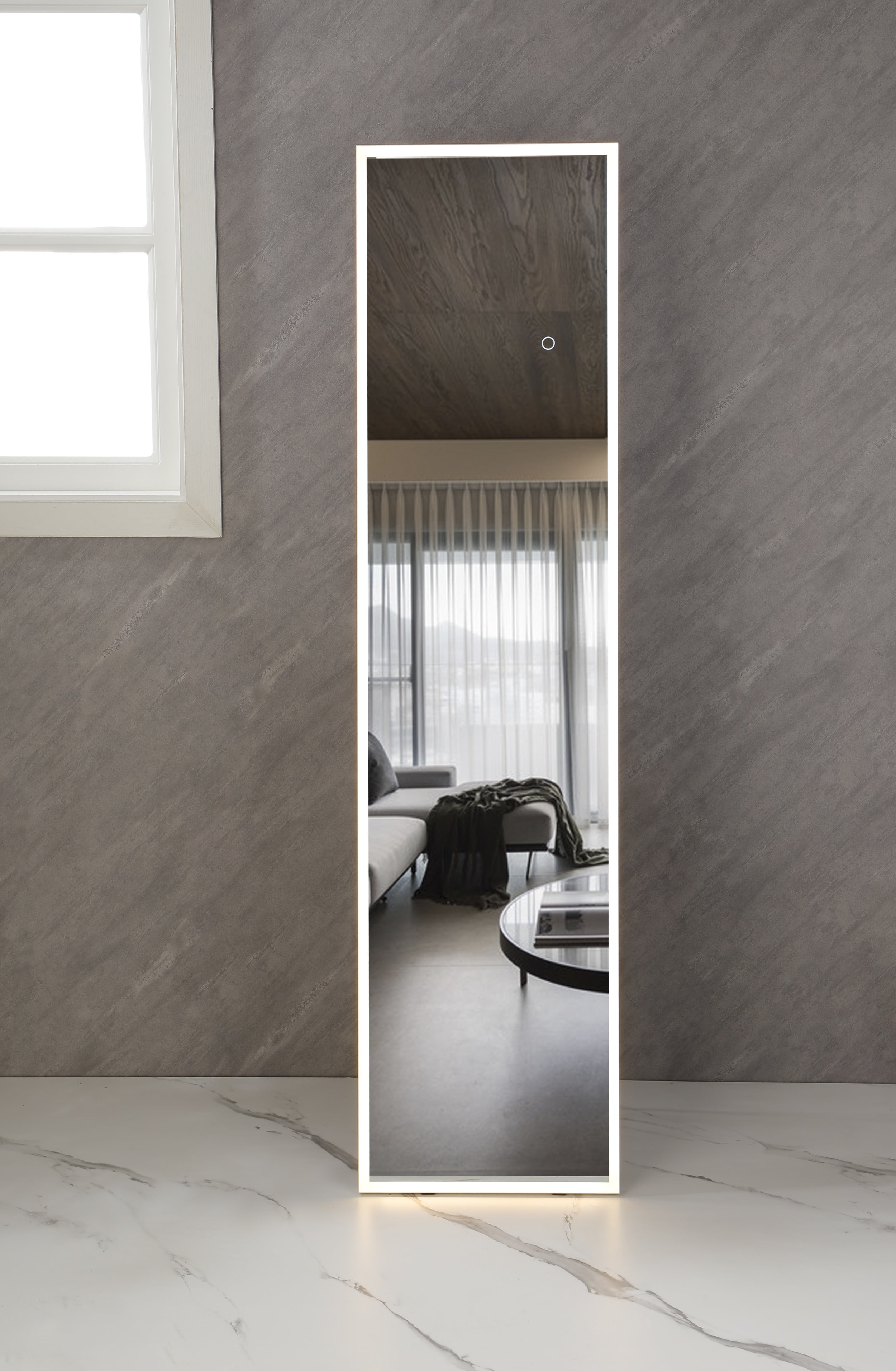 ANYHI Full Length Mirror with LED Lights, 62" x 16" LED Free Standing