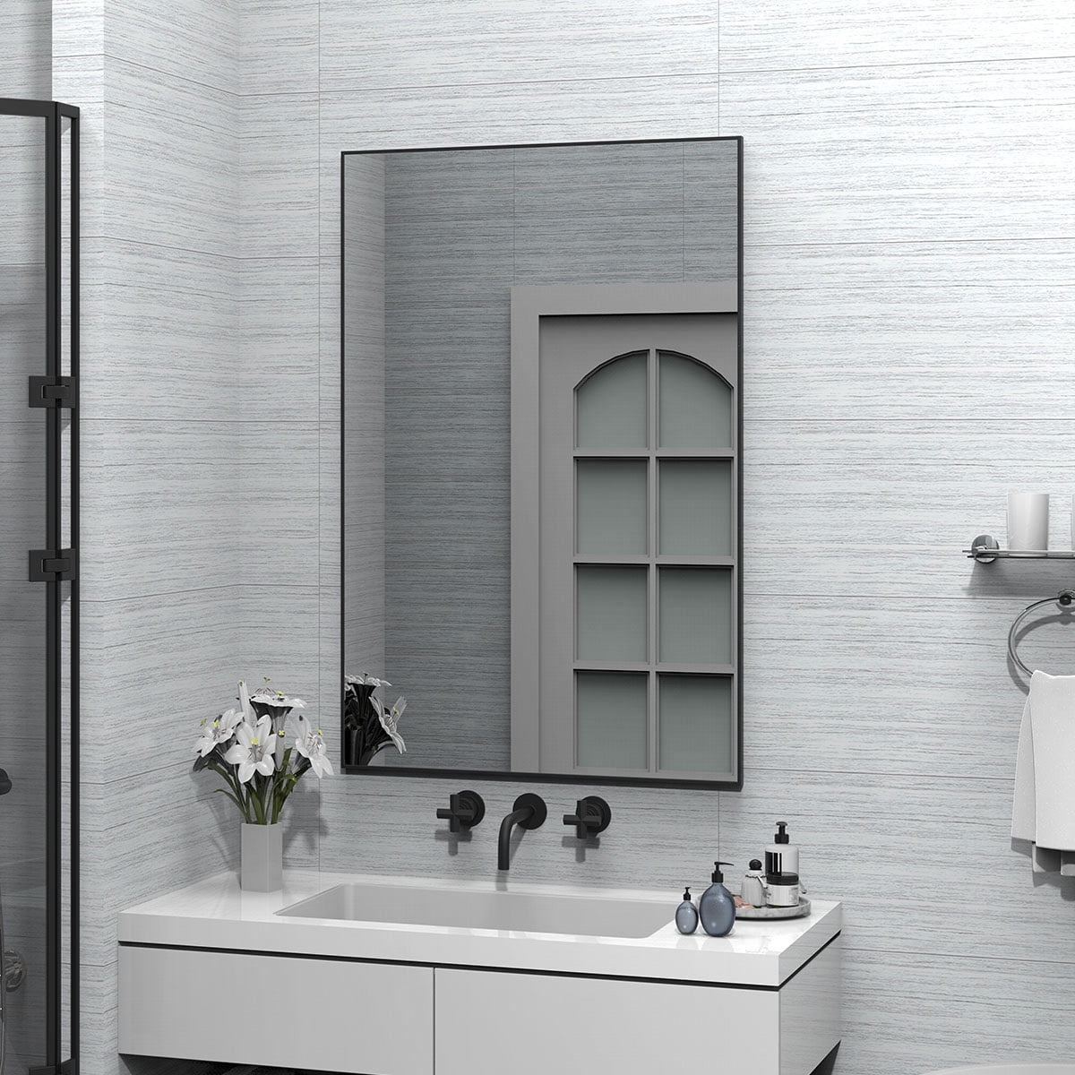 "ANYHI Large Modern Wall Mirror, 36"" x 24"" Rectangle for Bedroom ...