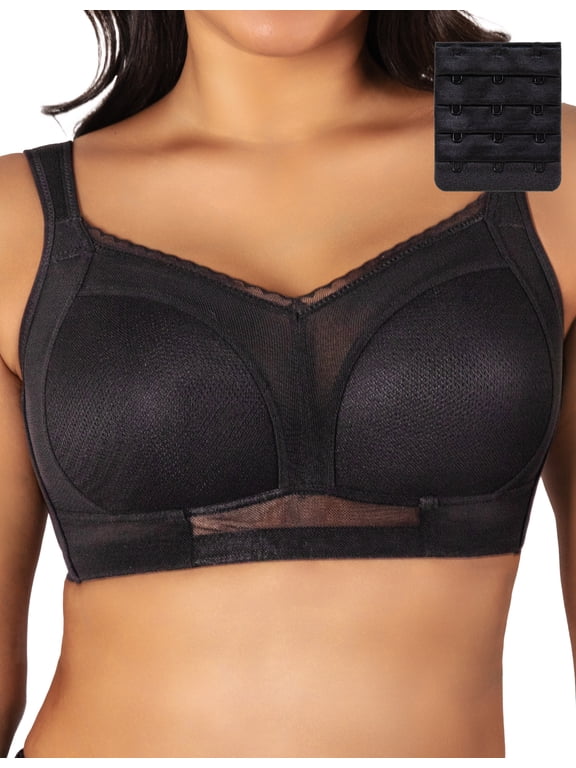 Wireless Full Coverage Minimizer Bras for Women No Underwire Plus Size Full Figure Bras with Support and Lift (Black, 40DDD)