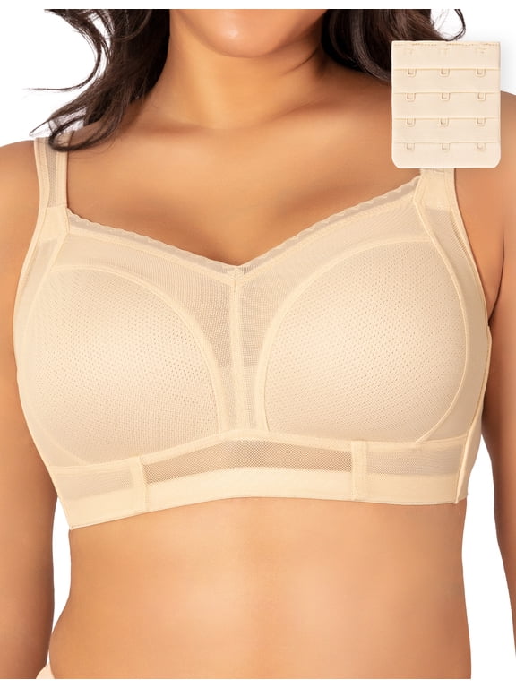 Wireless Full Coverage Minimizer Bras for Women No Underwire Plus Size Full Figure Bras with Support and Lift (Nude, 38G)