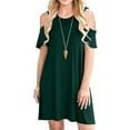 thumbnail image 1 of ANYJOIN Women's Cold Shoulder Short Sleeve Swing Mini Dress Party Dress with Pocket, 1 of 5