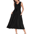 thumbnail image 1 of ANYJOIN Women's Sleeveless Tank Dress Summer Casual Swing Sundress Midi Dress with Pockets, 1 of 2