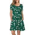 thumbnail image 1 of ANYJOIN Women's Summer Casual T Shirt Dresses Short Sleeve Swing Dress Pockets 3XL, 1 of 6