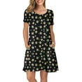 thumbnail image 1 of ANYJOIN Women's Summer Casual T Shirt Dresses Short Sleeve Swing Dress Pockets 3XL, 1 of 2