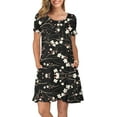 thumbnail image 1 of ANYJOIN Women's Summer Casual T Shirt Dresses Short Sleeve Swing Dress Pockets 3XL, 1 of 6