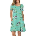 thumbnail image 1 of ANYJOIN Women's Summer Casual T Shirt Dresses Short Sleeve Swing Dress Pockets L, 1 of 7