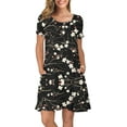 thumbnail image 1 of ANYJOIN Women's Summer Casual T Shirt Dresses Short Sleeve Swing Dress Pockets M, 1 of 6