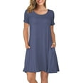thumbnail image 1 of ANYJOIN Women's Summer Casual T Shirt Dresses Short Sleeve Swing Dress Pockets M, 1 of 6