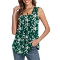 thumbnail image 1 of ANYJOIN Women's Summer Tank Tops Loose Fit Pleated Square Neck Sleeveless Blouse Tunic Tops, 1 of 5
