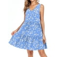 thumbnail image 1 of ANYJOIN Womens Summer Casual Tank Dress Sleeveless T Shirt Sundress Flowy Tiered Swing Mini Beach Vacation Dresses, 1 of 6