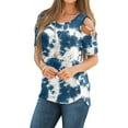thumbnail image 1 of ANYJOIN Womens Summer T Shirts Strappy Short Sleeve Tunic Tops Strappy Cold Shoulder Blouse, 1 of 6