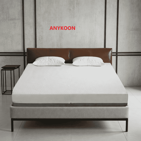 ANYKOON 10" Queen Comfort Home Mattress: Gel-Perforated, 7-Zone, Adjustable Bed-Friendly, Blue-White Cover, CertiPUR-US® Certified,Made in Japan