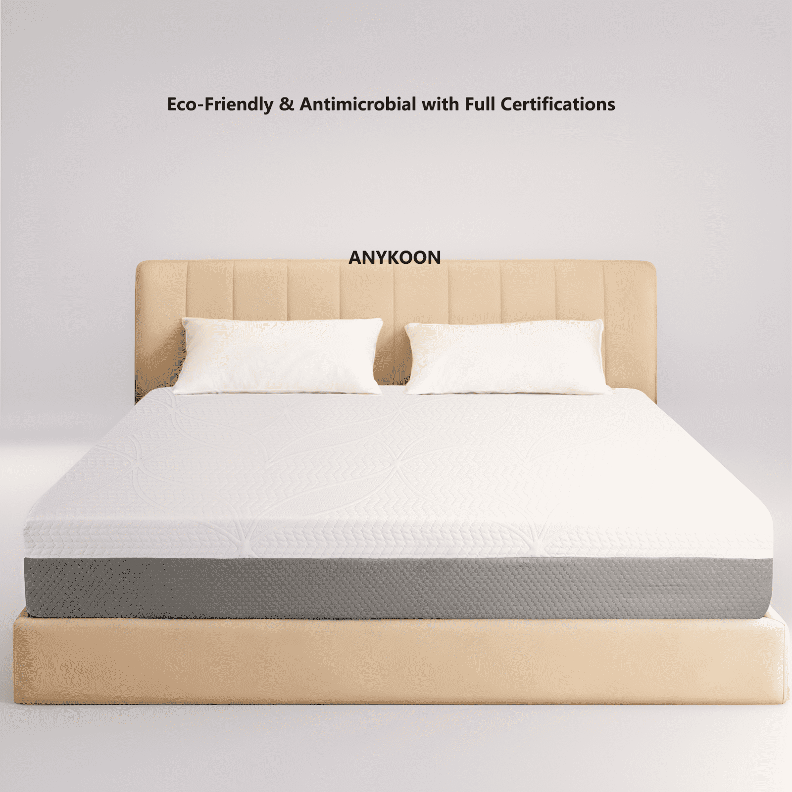 ANYKOON 14" KING Mattress - Premium 4-Layer Foam Sofa & Mattress, Ultra-Breathable, Eco-Friendly, Antimicrobial, Ergonomic Zoned Support, CertiPUR-US & OEKO-TEX,Made in Japan