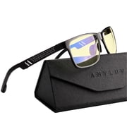 ANYLUV Blue Light Blocking Glasses Men Computer Gaming Glasses Lightweight Al-Mg Metal Anti Eyestrain Eye Protection Yellow Lens