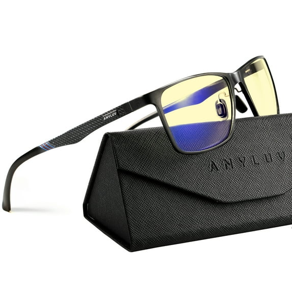 ANYLUV Blue Light Glasses Men/Women, Al-Mg Metal Computer Blue Light Blocking Glasses, Relieve Eyestrain and Eye Protection