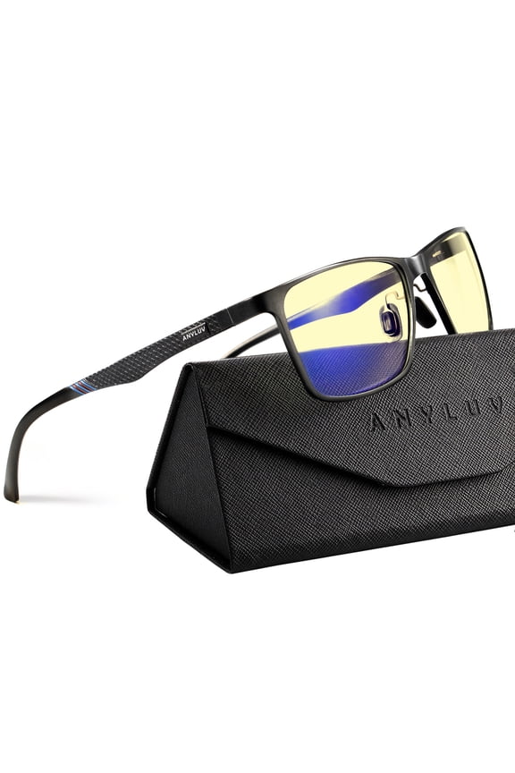 Blue Light Glasses Men/Women, Al-Mg Metal Computer Blue Light Blocking Glasses, Relieve Eyestrain and Eye Protection