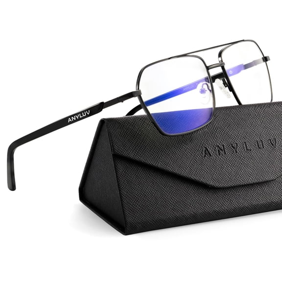ANYLUV Reading Glasses Men Women Blue Light Blocking,Premium Mens Reading Glasses Al-mg Frame with Spring Hinge Anti Glare
