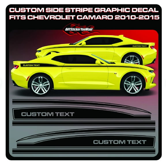 ANYStickerYouWant - Custom Side Stripe Graphic Decal Kit Compatible with and Fits Chevrolet Camaro 2010-2015 - 2 Sides