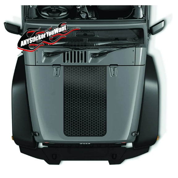 ANYStickerYouWant - Honeycomb Blackout Hood Vinyl Decal Sticker Compatible with and Fits Jeep Wrangler JK LJ TJ