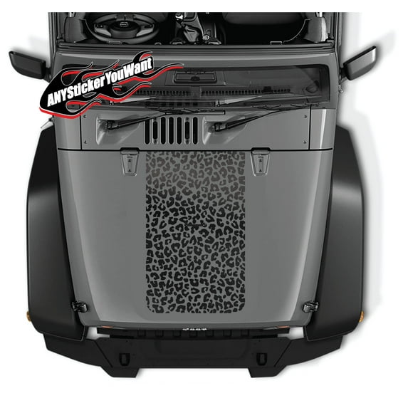 ANYStickerYouWant - Leopard - Cheetah Print Vinyl Decal Hood Sticker Compatible with and Fits Jeep Wrangler JK LJ TJ