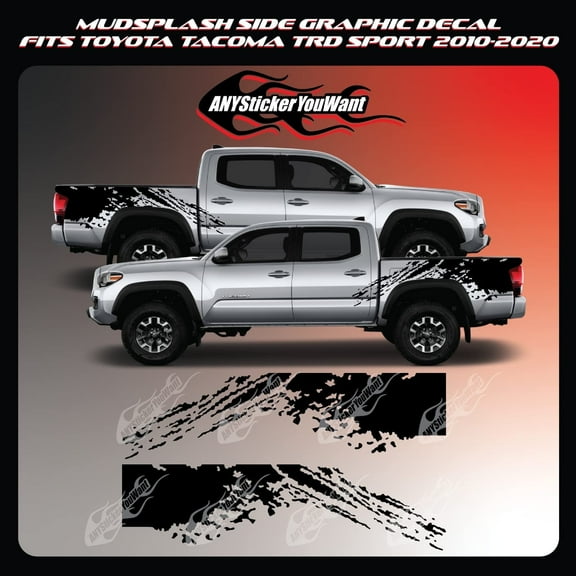 ANYStickerYouWant - Mud Splash Vinyl Side Graphic Deca Compatible with and Fits TRD Toyota Tacoma TRD Off Road 2010-2020- 2 Sides