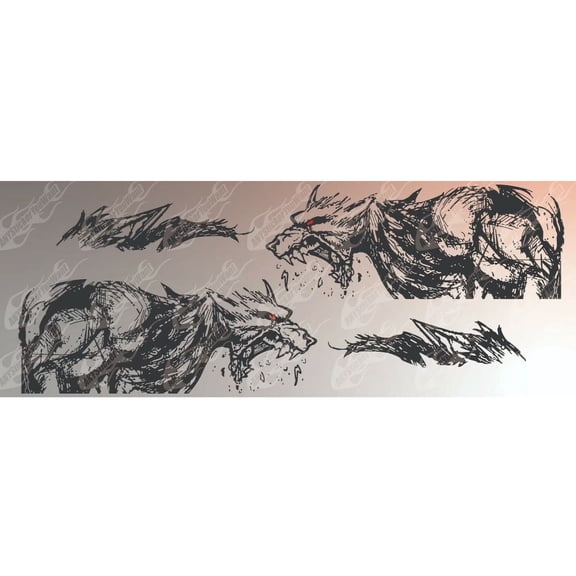 ANYStickerYouWant - Sketchy Coyote Side Graphic Vinyl Decal Compatible with and Fits on Ford Mustang 2 Sides Sticker