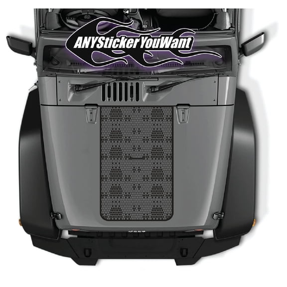 ANYStickerYouWant - Snakeskin Blackout Hood Vinyl Decal Sticker Compatible with and Fits Jeep Wrangler JK LJ TJ