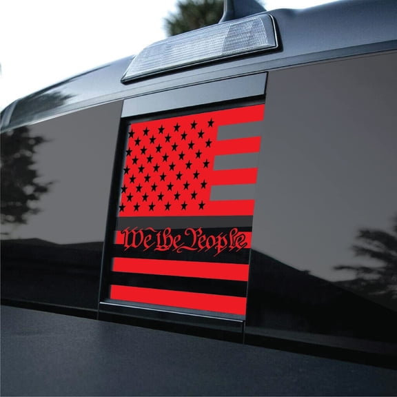 ANYStickerYouWant - USA American Flag We The People Vinyl Decal Rear Sliding Window Flag Sticker Fits We The People American Flag Window Decal Fits & Compatible with Chevrolet Silverado 2010-2021