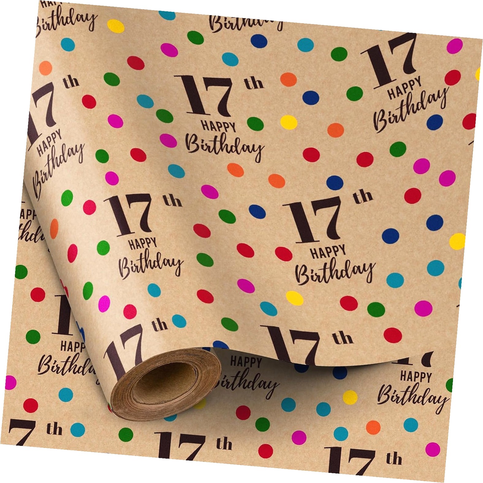 7394 Paper ANYWAY.GO 17th Birthday Paper, Roll, Paper Dots and 17th Design for ...