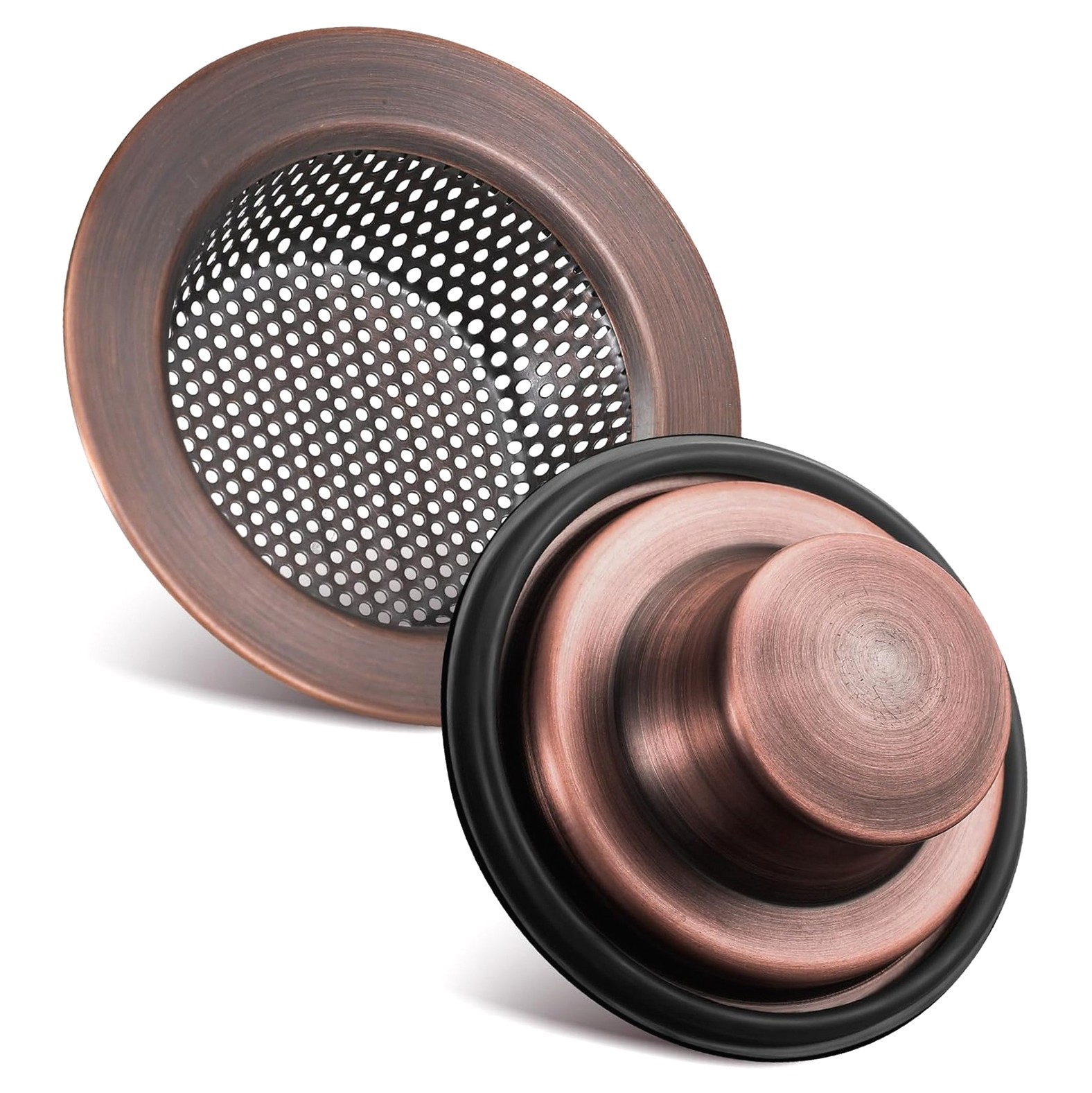 ANYWAY.GO 2 Pcs Kitchen Sink Drain Strainer Stopper Set Steel Drain ...