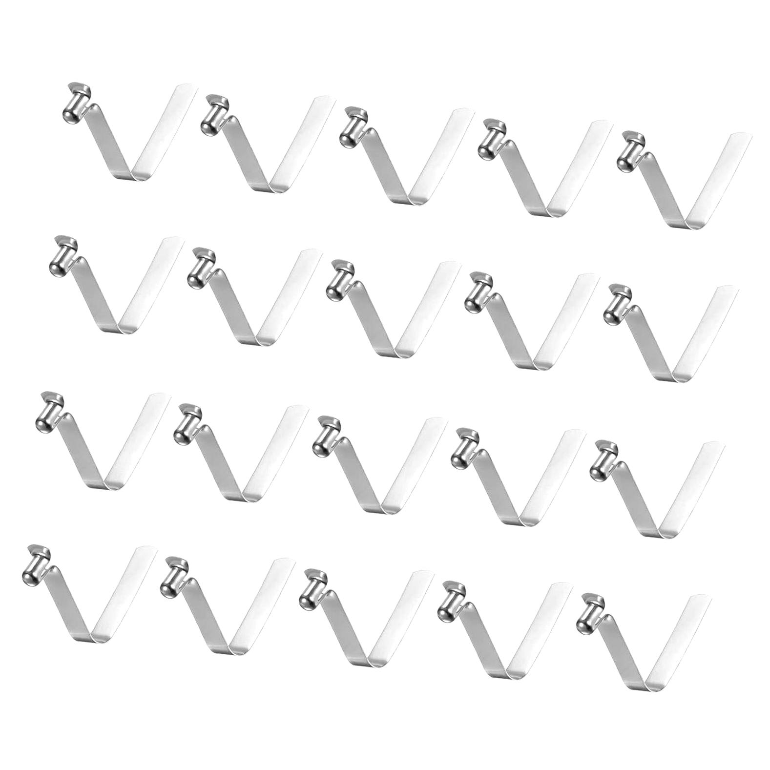QUARKZMAN 8pz Clip A Molla Scatto Pagaia Kayak A Singolo Pulsante 8x8,5x37mm 65Mn Clip Asta Telescopica Tubo Bloccaggio Telescopico Forma V Acciaio Per Attrezzatura Canoa Kayak Tenda - 2