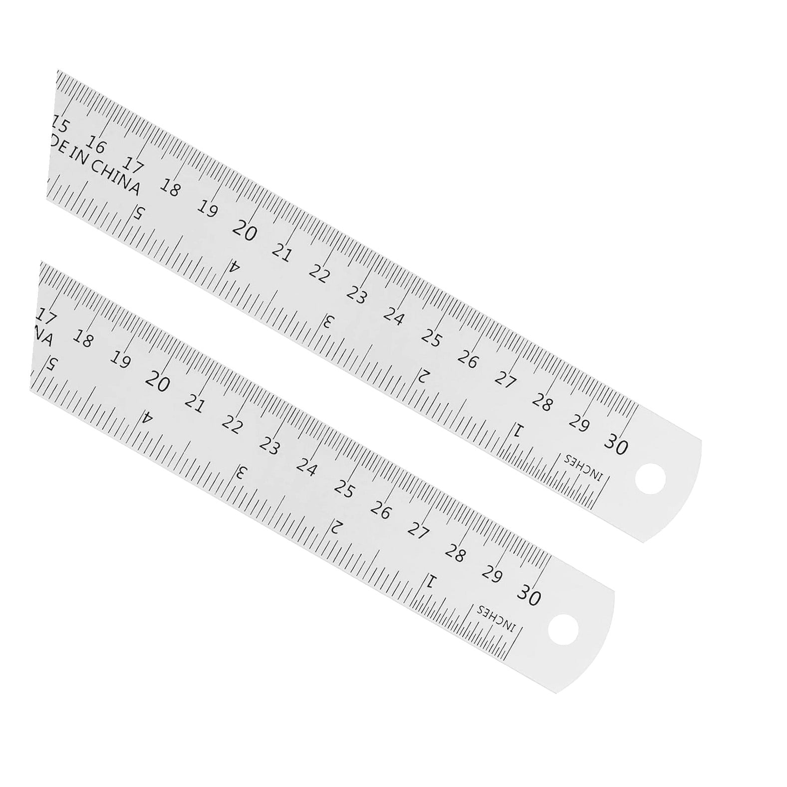ANYWAY.GO 2Pcs Metric English Ruler [30cm 12 Inch] Aluminum Measuring ...
