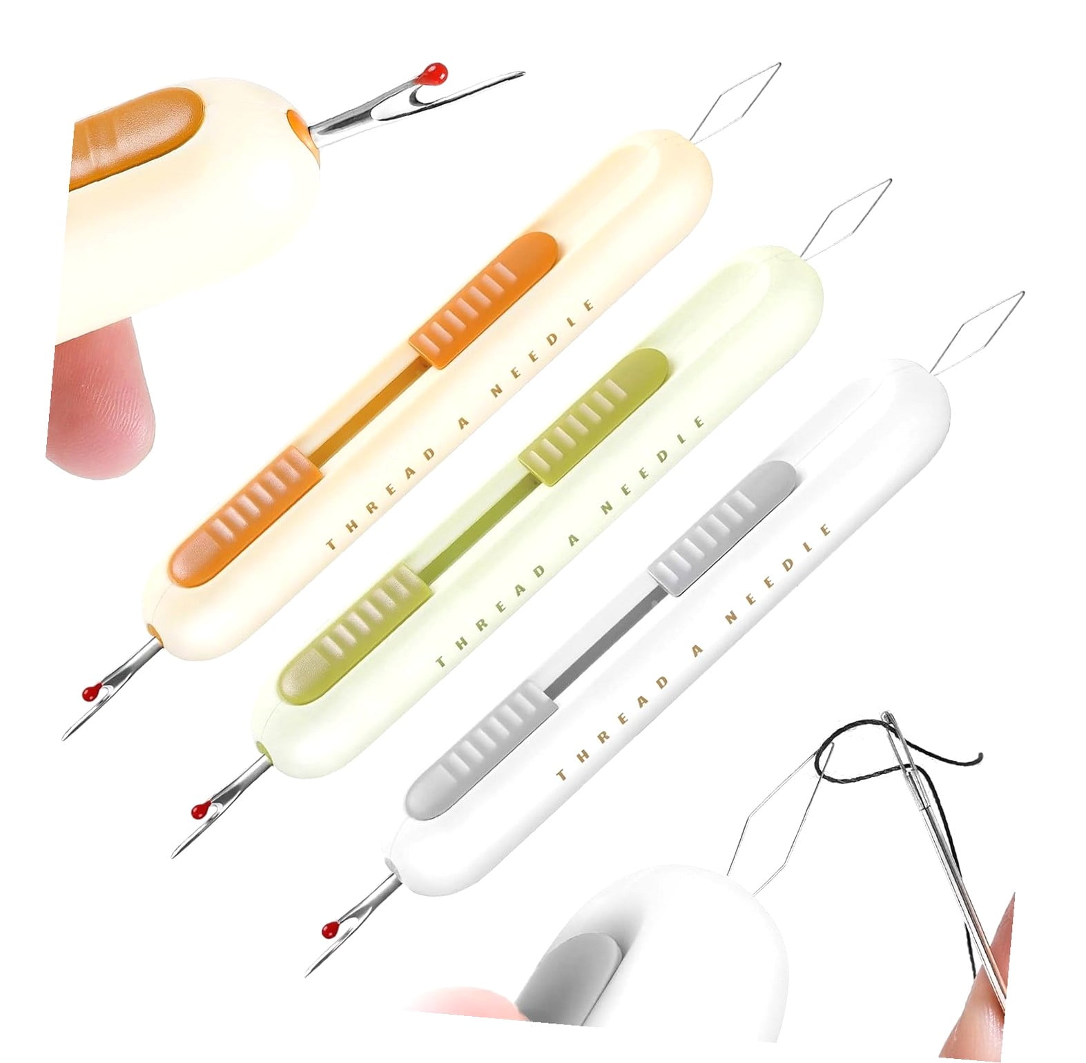 ANYWAY.GO 3 Pack Upgraded 2 in 1 Automatic Needle Threaders Seam Ripper ...
