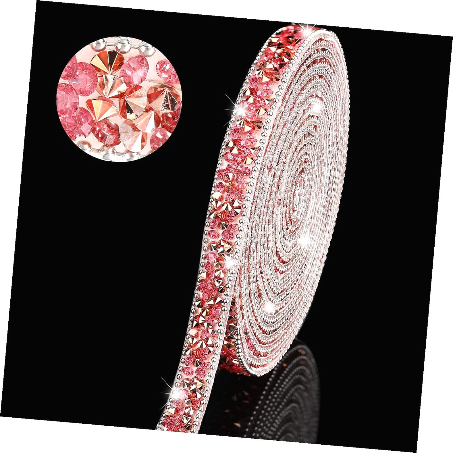 ANYWAY.GO 3 Yards Rhinestone Ribbons for Wedding Roll Glitter Belt ...