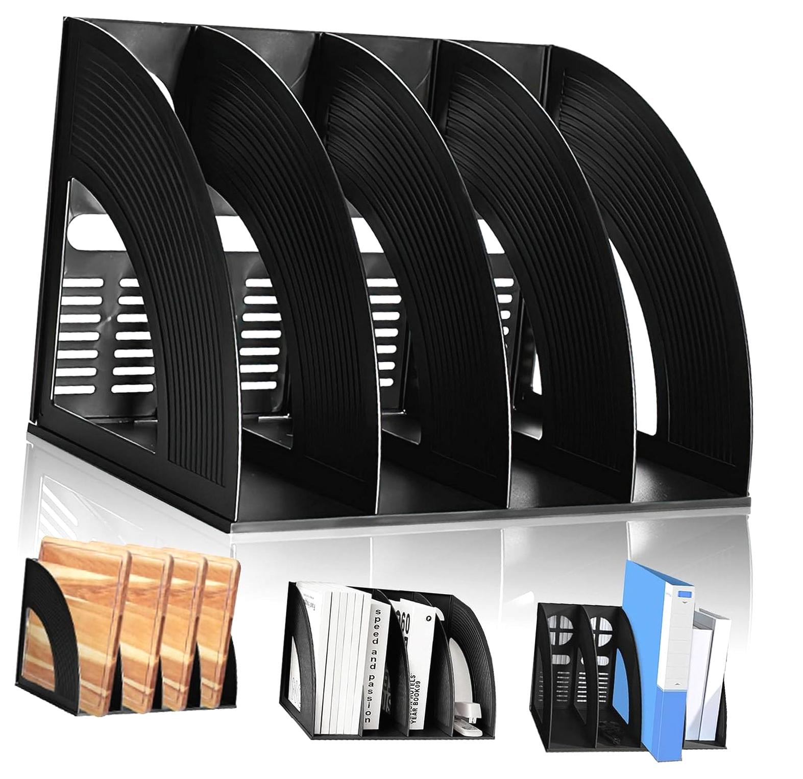 ANYWAY.GO 4 Compartment File Shelf Frame Vertical Hollow Organizer Open ...