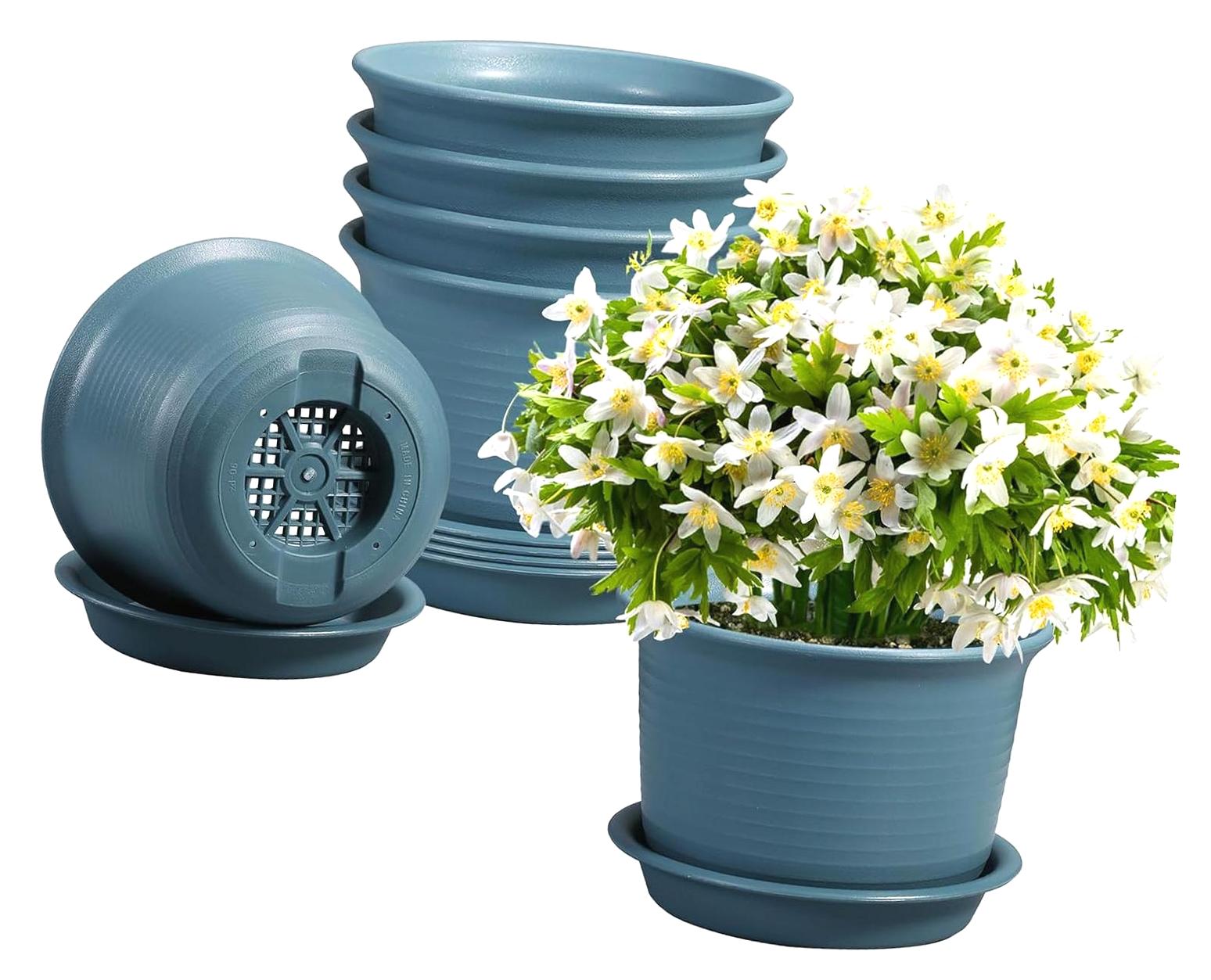 ANYWAY.GO 5.5 inch Pots, Indoor Plant Pots with Drainage, 6 Pack ...
