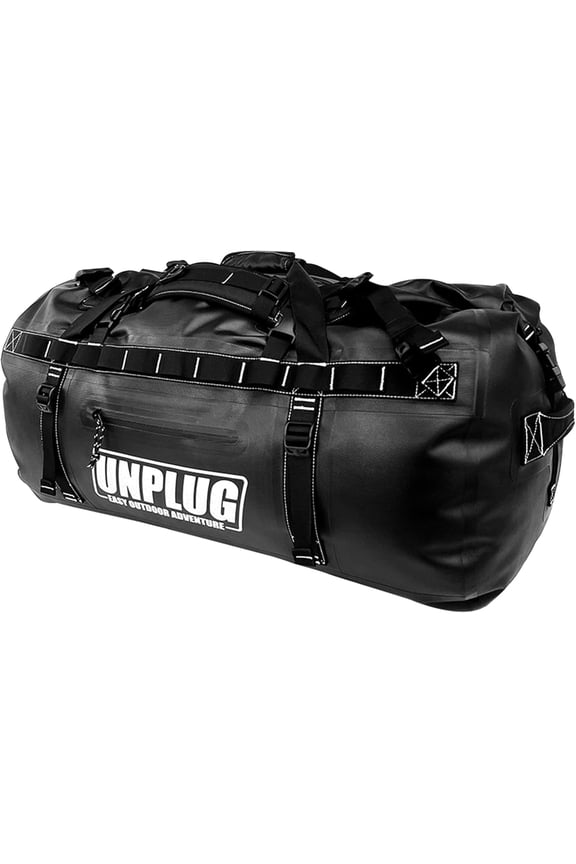UNPLUG Waterproof Dry Duffel Bag 110L, Heavy Duty 1680D Large Travel Bag for Camping, Boating, Motorcycling and Hunting, BlackOps