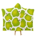ANYWAY.GO Arctic velvet Hooded Blanket Apple Stickers Pattern Hooded Wearable Blanket Warm 50"×
