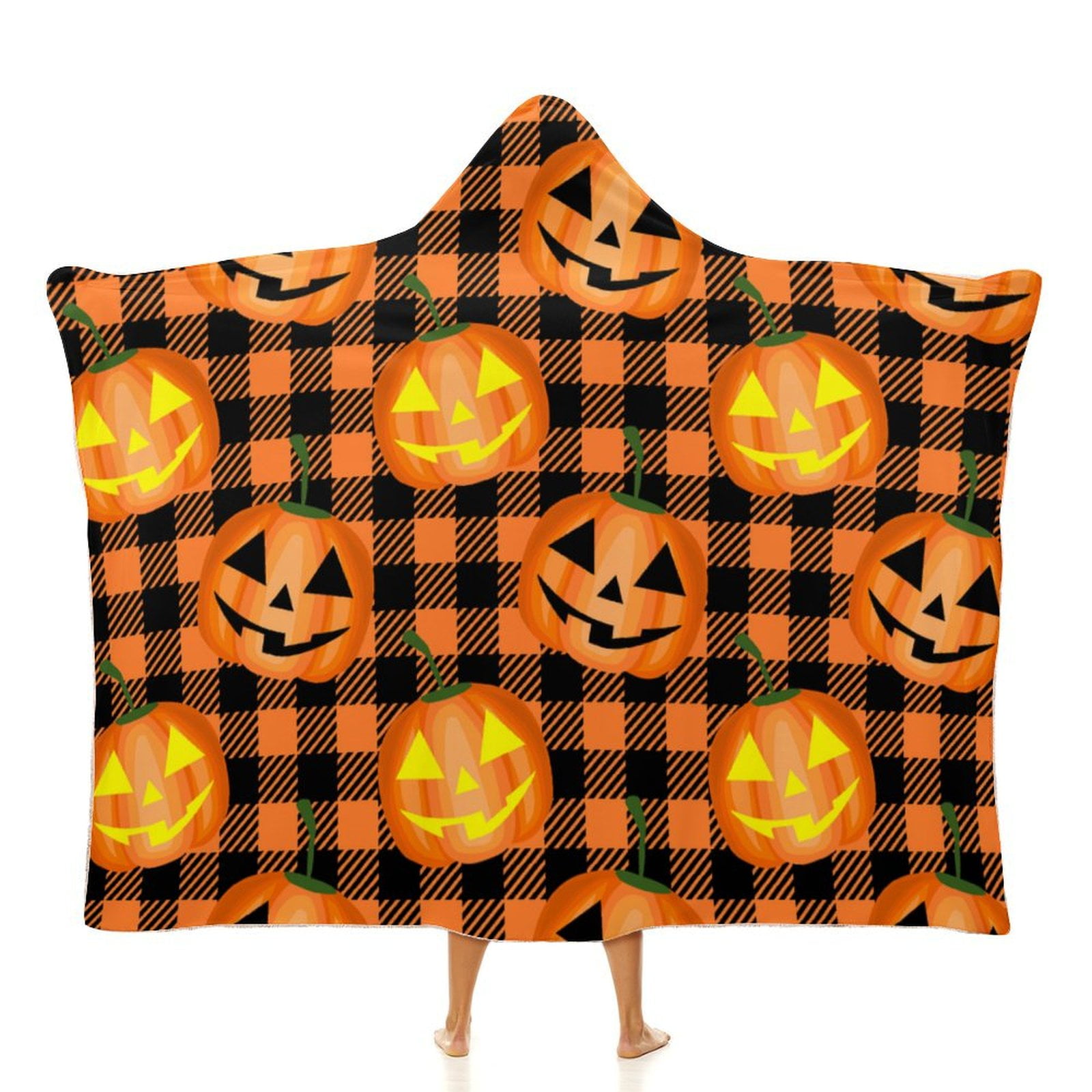 ANYWAY.GO Arctic velvet Hooded Blanket Pattern Halloween Wrapping