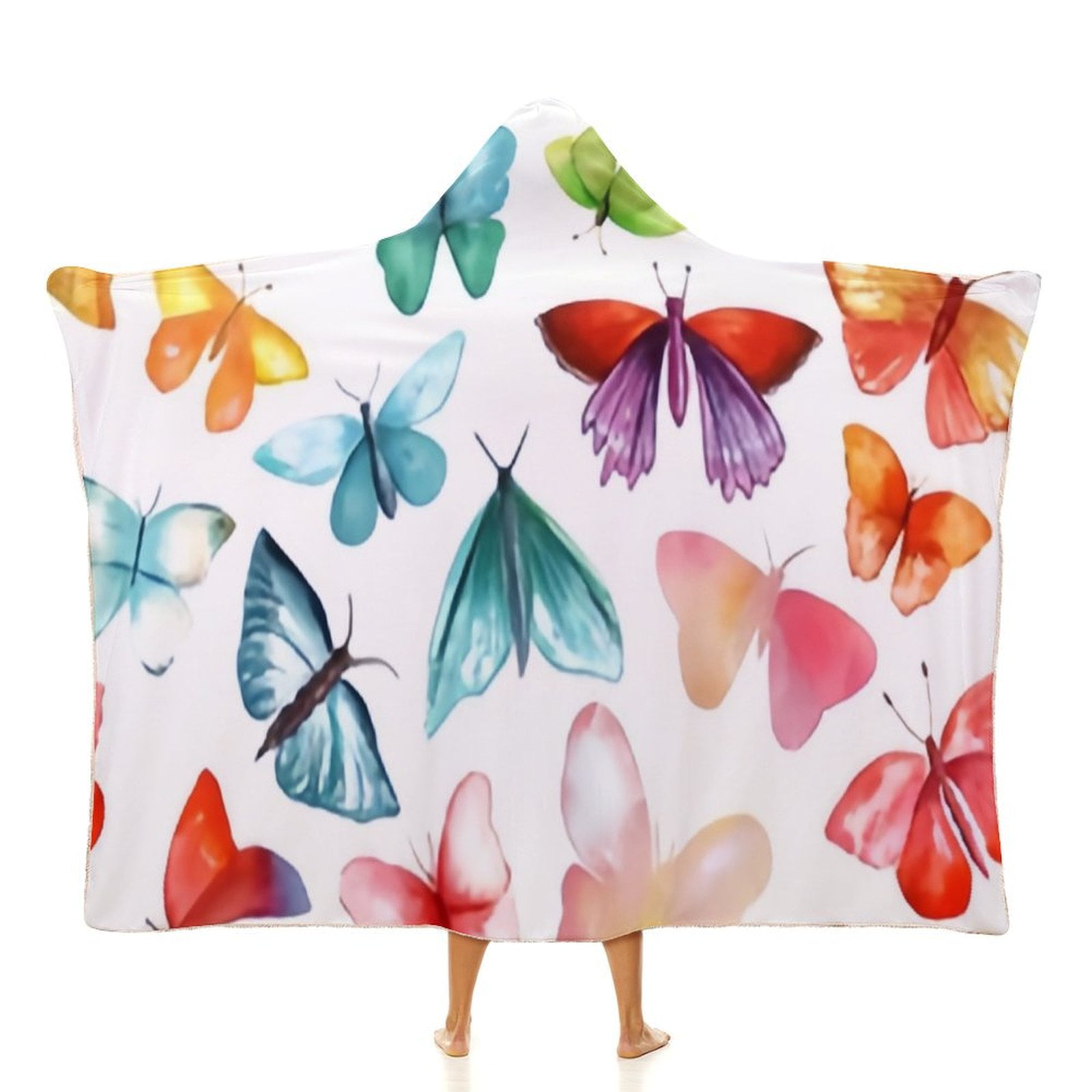 ANYWAY.GO Arctic velvet Hooded Blanket Pattern Many Watercolour Hooded