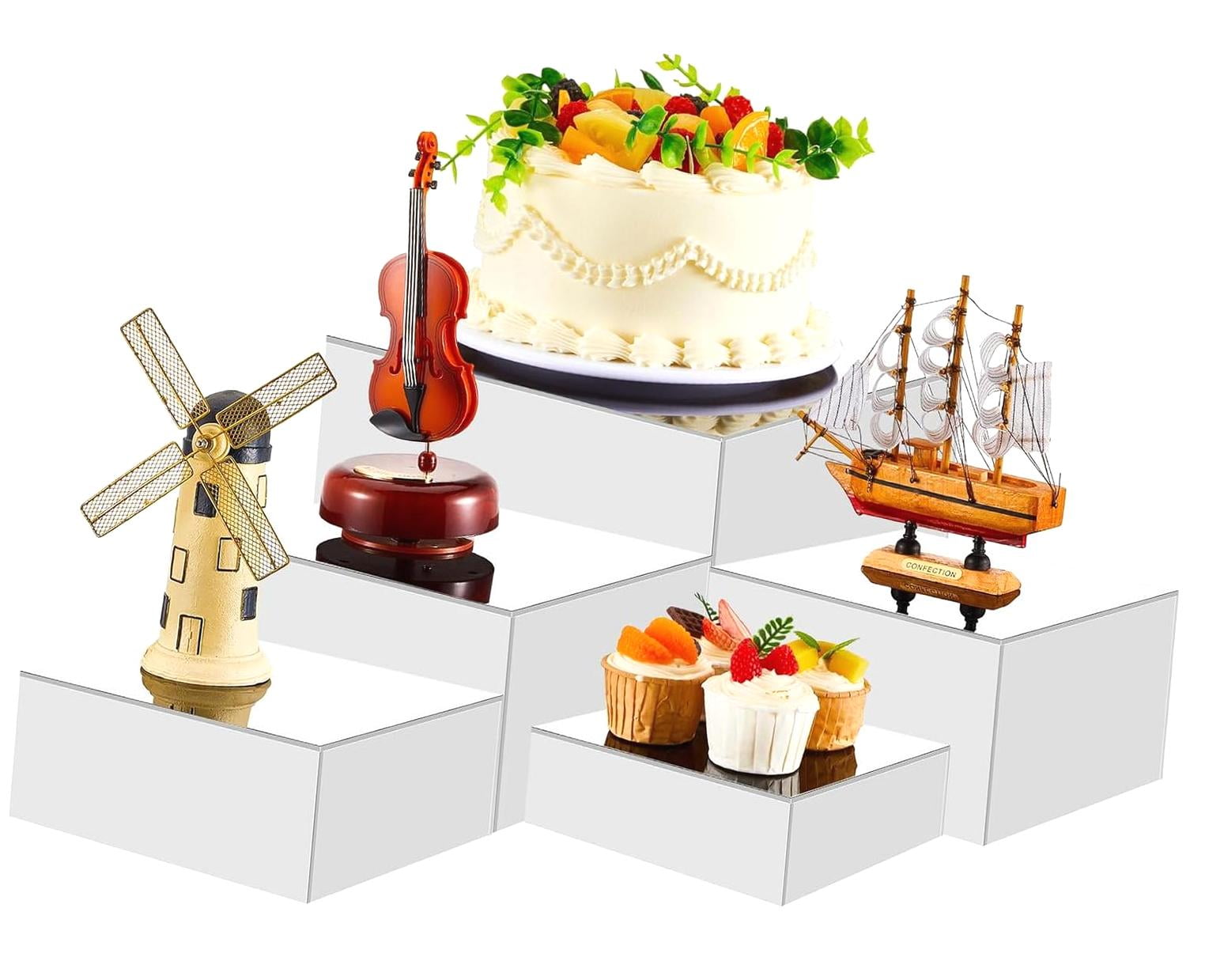 ANYWAY.GO Buffet Risers 5-Piece Acrylic Food Display Cubes for Buffet ...
