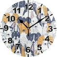 ANYWAY.GO Cute Dogs Round Wall Clock, Battery Operated Silent Non